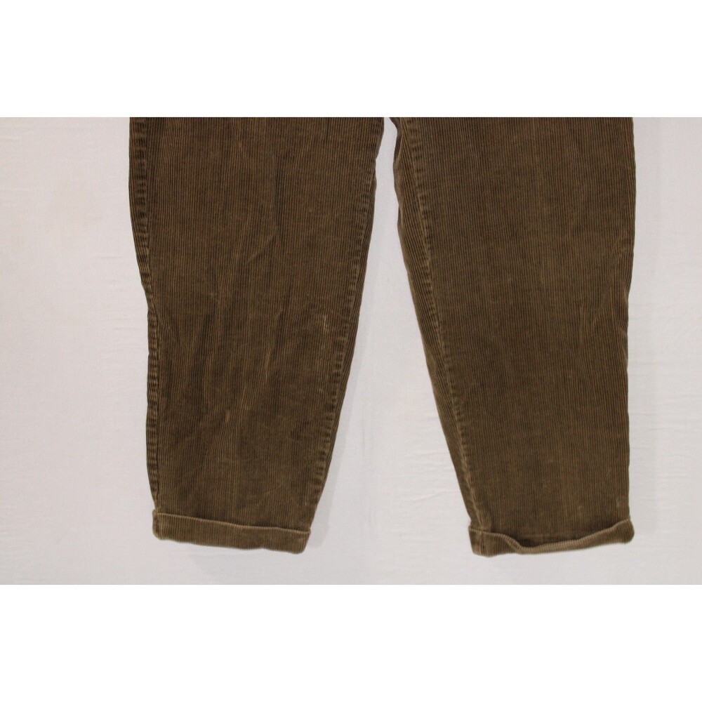 Chereskin Pleated Corduroy Pants Mens 36 x 30 Brown 100% Cotton Cuff Hem - Picture 7 of 16
